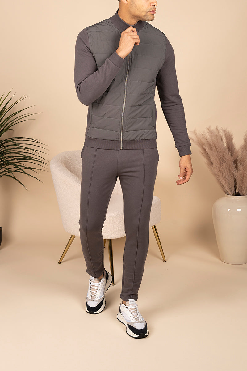Hybrid Slim fit Cotton Pants - Charcoal