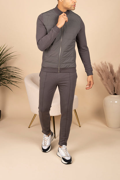 Hybrid Slim fit Cotton Pants - Charcoal