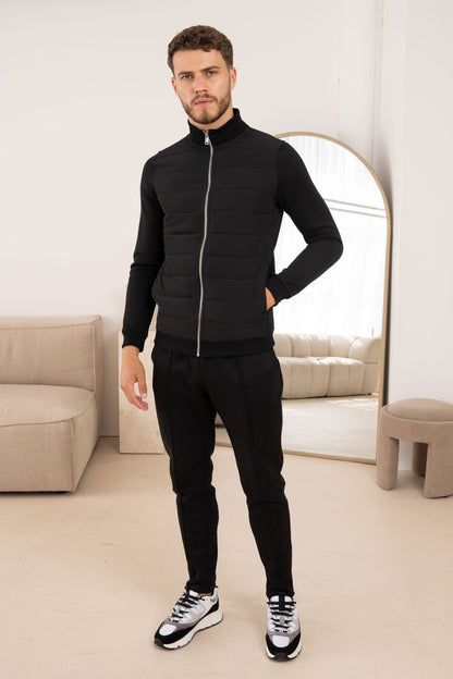 Hybrid Slim Fit Cotton Pants - Black
