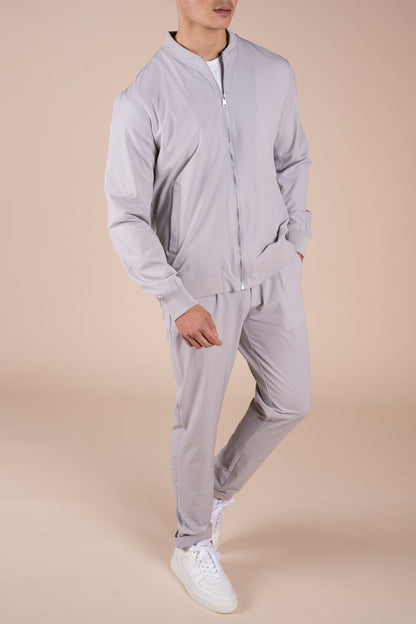 Premium Tapered Turn-Up Pants - Grey