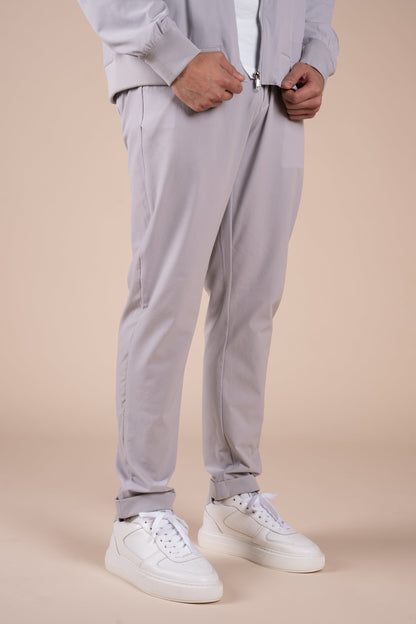 Premium Tapered Turn-Up Pants - Grey