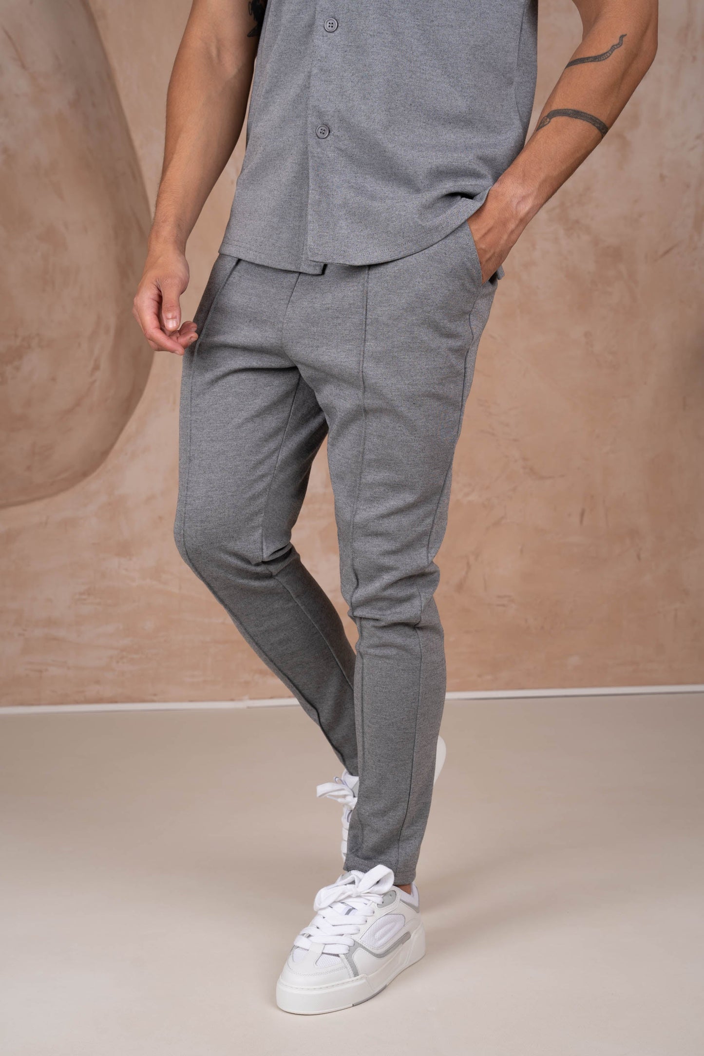 Essentials Loft™ | Marl Pintuck Pant - Grey