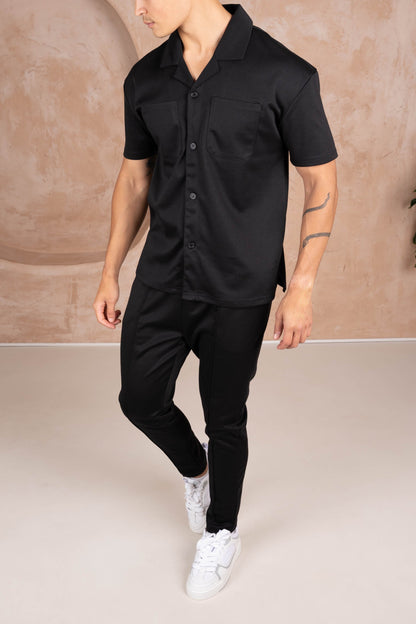 Marl Pintuck Pant - Black