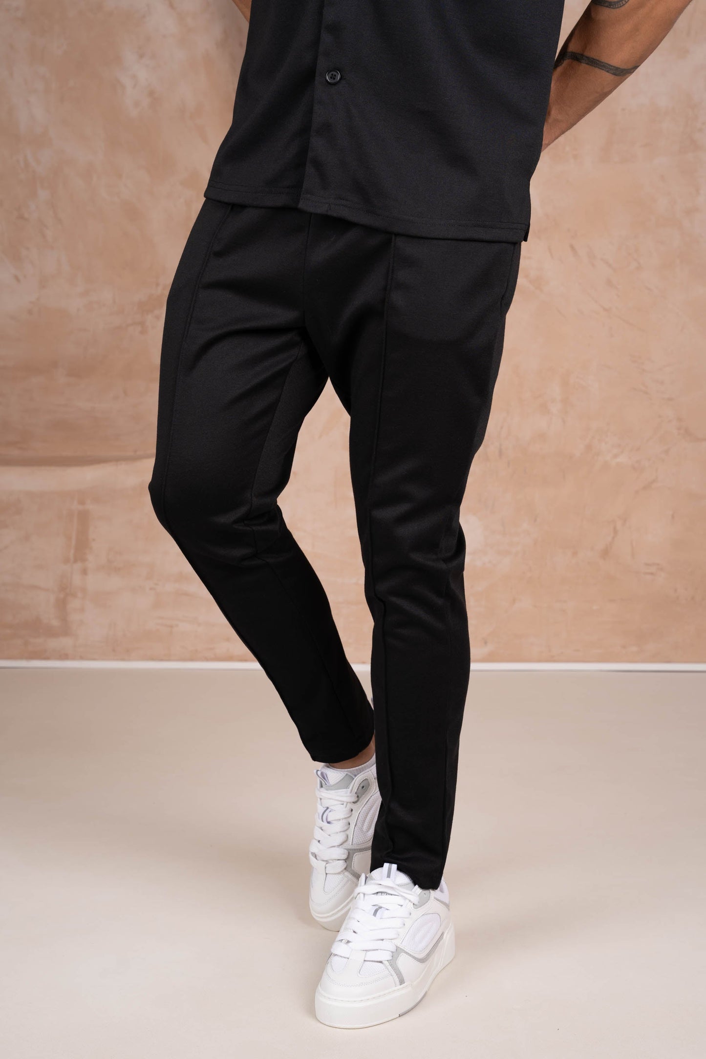 Marl Pintuck Pant - Black