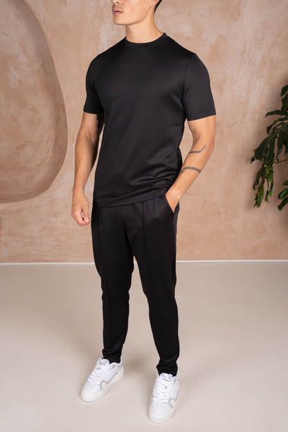 Premium Scuba Pintuck Joggers - Black