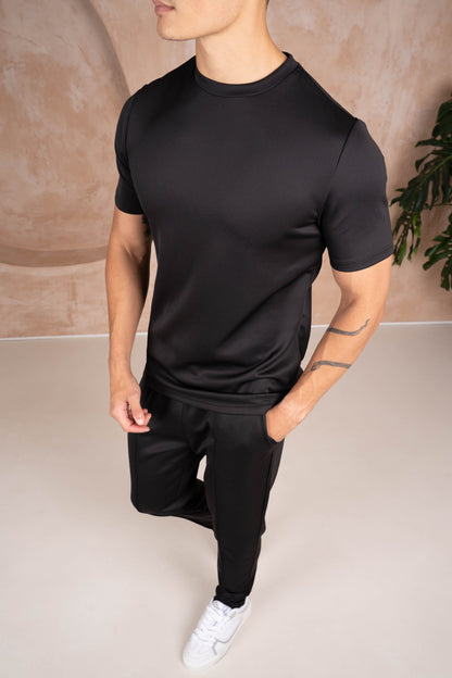 Premium Scuba Pintuck Joggers - Black