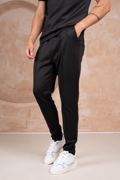 Premium Scuba Pintuck Joggers - Black