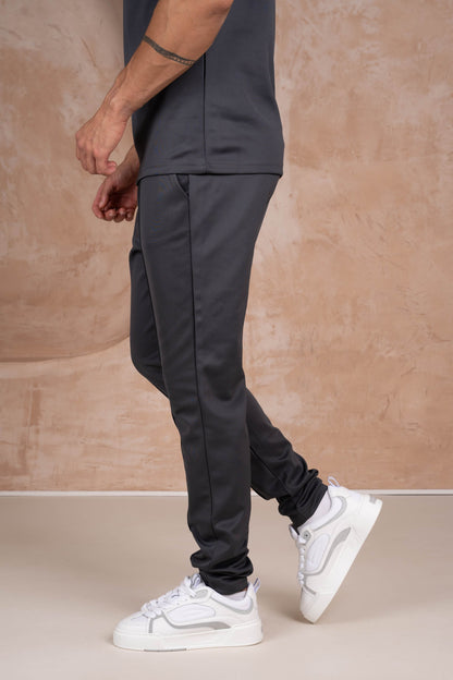 Premium Scuba Pintuck Joggers - Charcoal