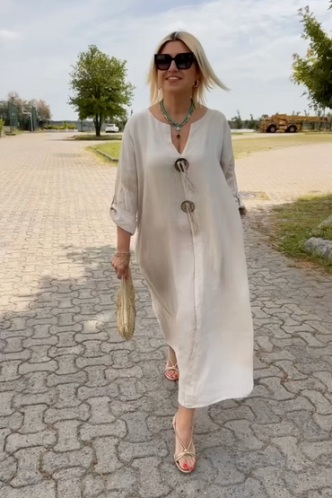 Teigan – Statement Button Maxi Dress