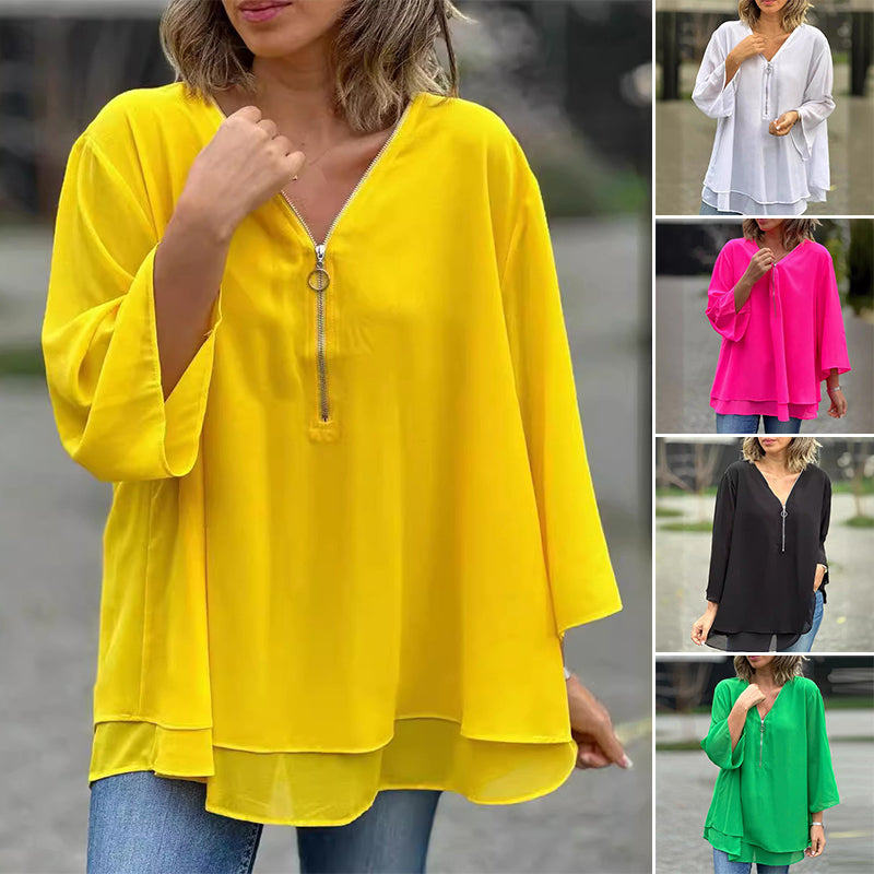 Heidi - Stylish V-Neck Flowy Top