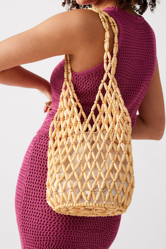 Essentials Loft™ | Georgina Hollow Out Wooden Beads Shoulder Bag