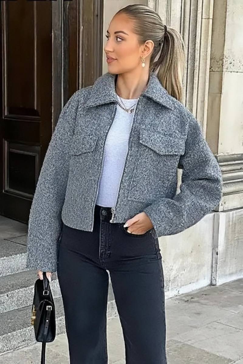 Essentials Loft™ | Cropped Jacket - GRAY