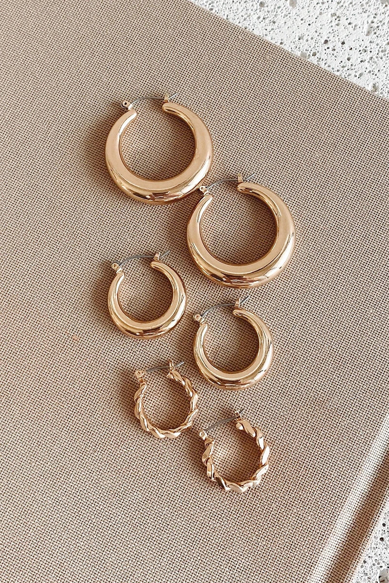 Essentials Loft™ | Classic Hoop Set - Gold