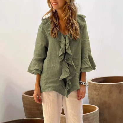 Cherry - Stylish Ruffled Blouse