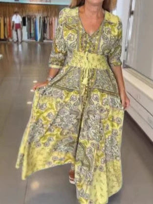 Arissa – Boho Patchwork Maxi Dress