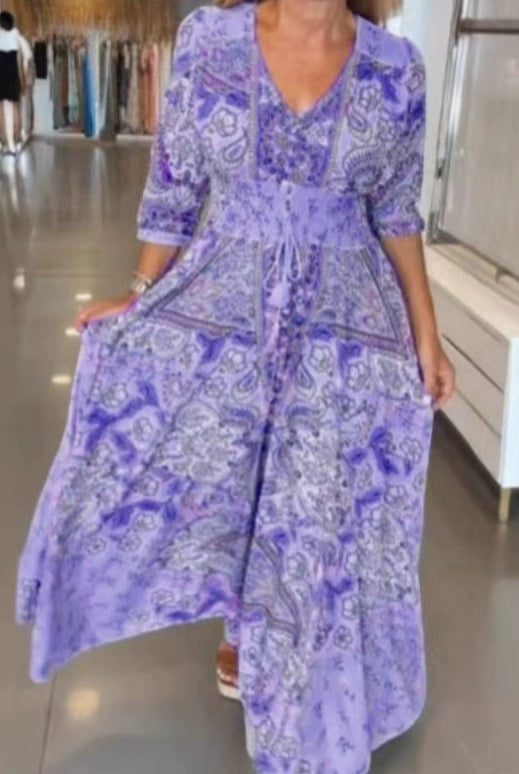 Arissa – Boho Patchwork Maxi Dress