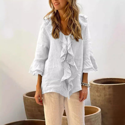 Cherry - Stylish Ruffled Blouse