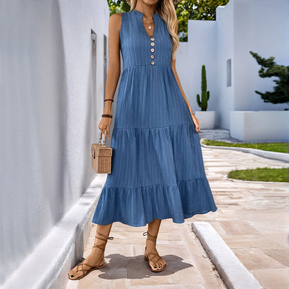 Joyce | Sleeveless Tiered Midi Dress