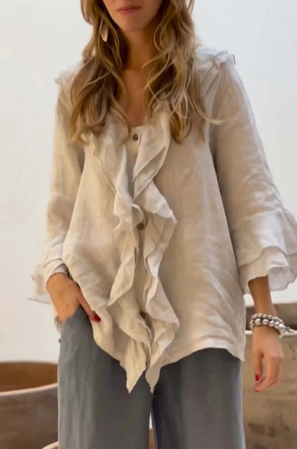 Cherry - Stylish Ruffled Blouse