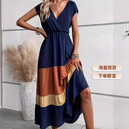 Adelynn – Colour Block Tiered Maxi Dress