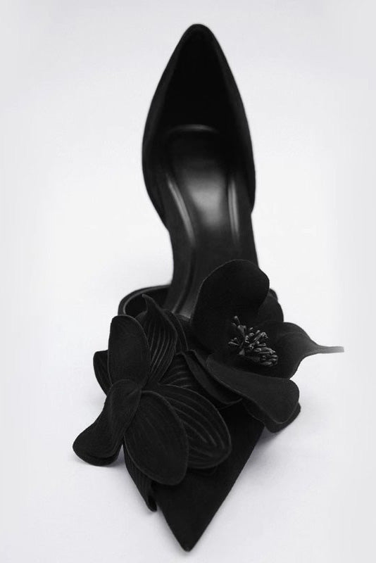 Essentials Loft™ | Flower Embellished Pointed High Heels