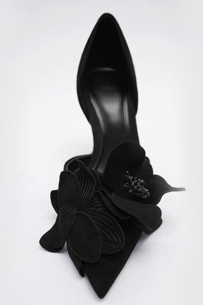 Essentials Loft™ | Flower Embellished Pointed High Heels