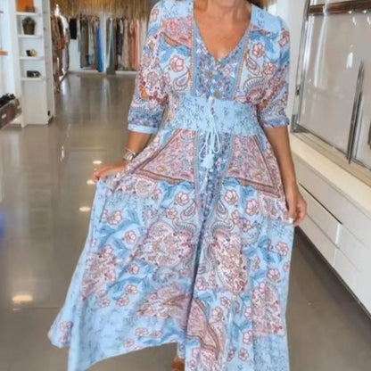 Arissa – Boho Patchwork Maxi Dress