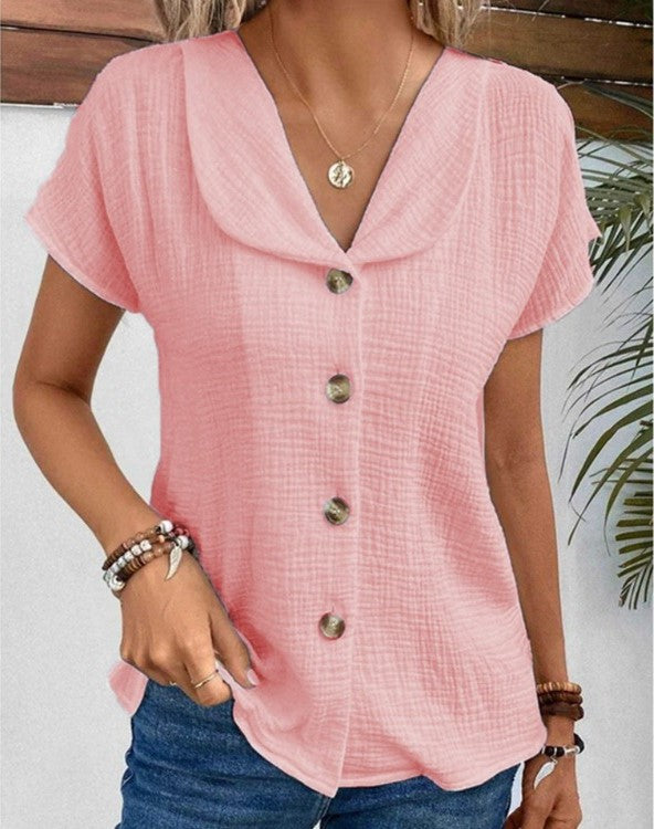 ANTHOUSA | TOP WITH COLLAR AND BUTTONS