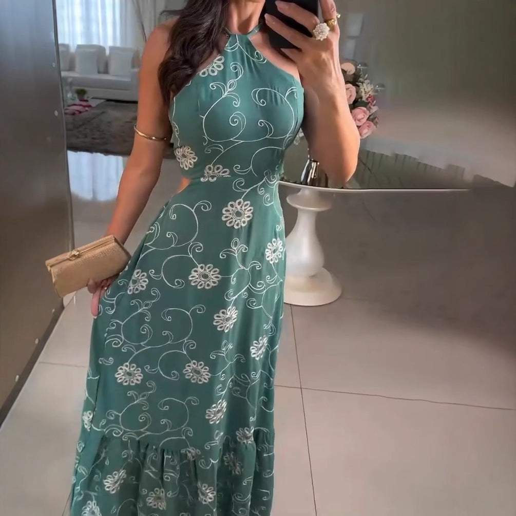 Anya – Floral Embroidered Maxi Dress