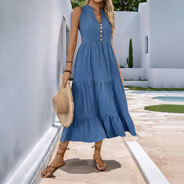 Joyce | Sleeveless Tiered Midi Dress
