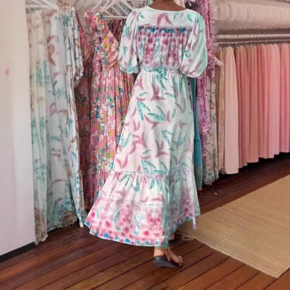 Dotty – Botanical Print Maxi Dress