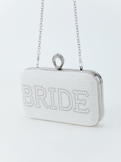Essentials Loft™ | Bride To Be Sequin Clutch - White/Silver