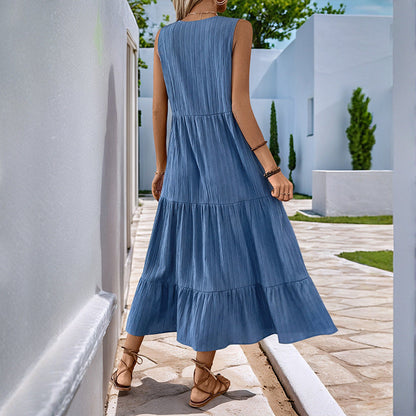 Joyce | Sleeveless Tiered Midi Dress