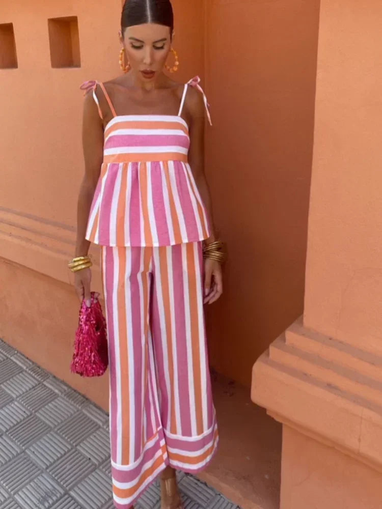 HANNA | STRIPED TROUSERS SUMMER SET