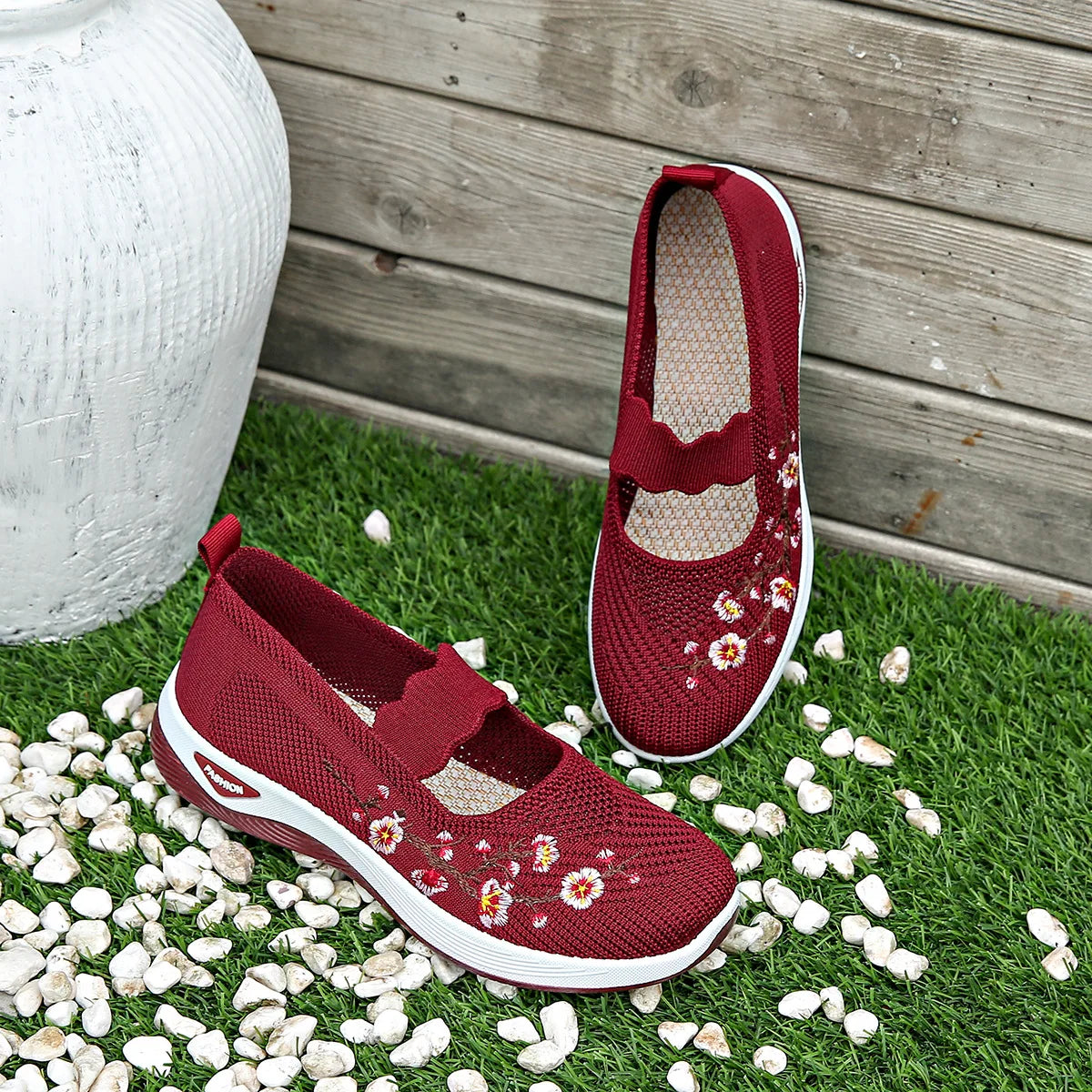 Amethyst | Embroidered Comfort Slip-Ons