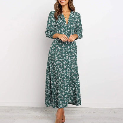 Chloe – Button Front Floral Midi Dress