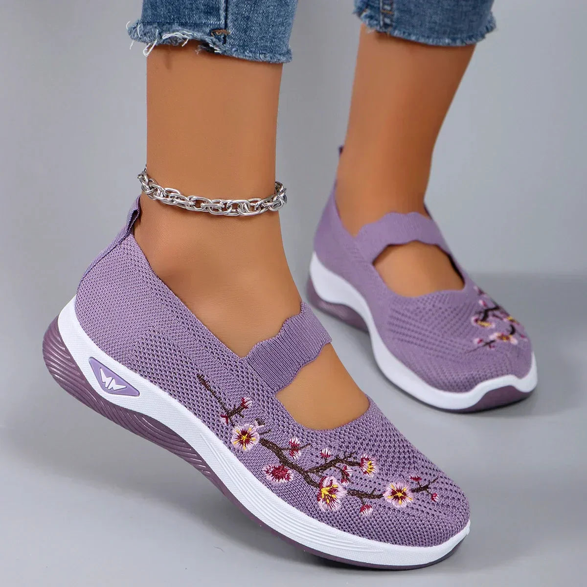 Amethyst | Embroidered Comfort Slip-Ons
