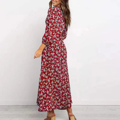 Chloe – Button Front Floral Midi Dress