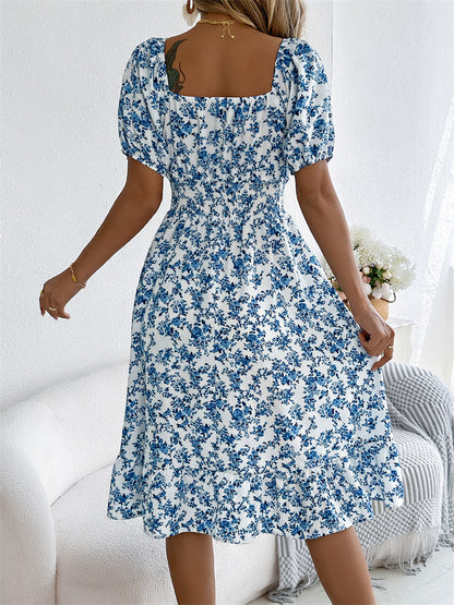 Sama | Shirred Floral Midi Dress