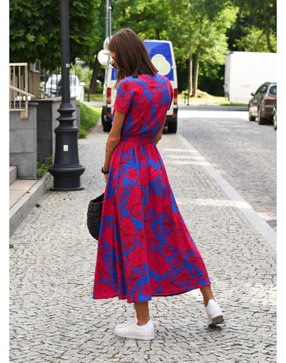 Alina – Floral Wrap Midi Dress