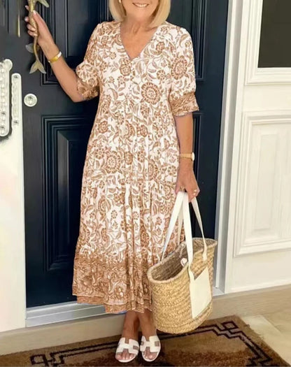 Aiza | Floral Print Midi Dress