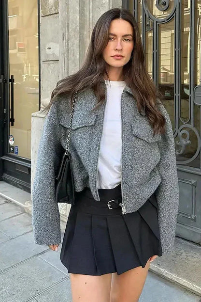 Essentials Loft™ | Cropped Jacket - GRAY