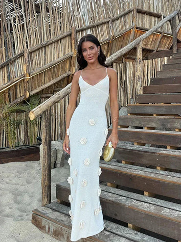 ILONA | LONG HALTER NECK DRESS WITH SLIM STRAPS