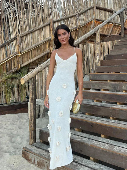 ILONA | LONG HALTER NECK DRESS WITH SLIM STRAPS