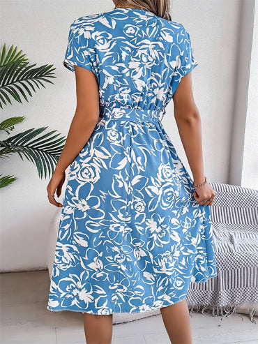 Aayah | Floral Button-Up Midi Dress