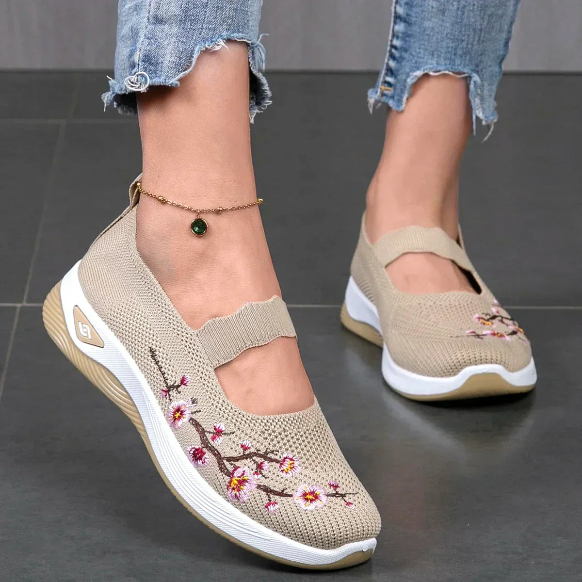 Amethyst | Embroidered Comfort Slip-Ons