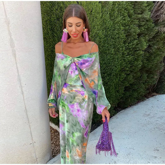 FREYA | STYLISH MAXI DRESS WITH SCARF