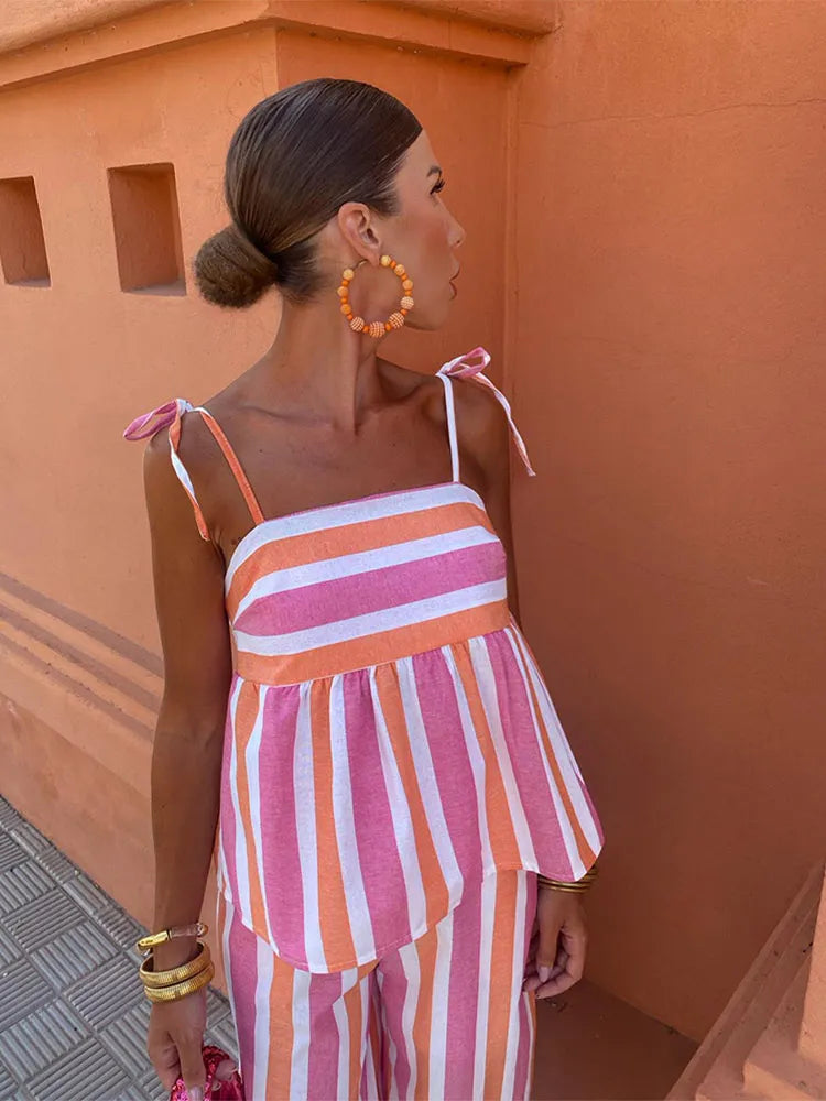 HANNA | STRIPED TROUSERS SUMMER SET