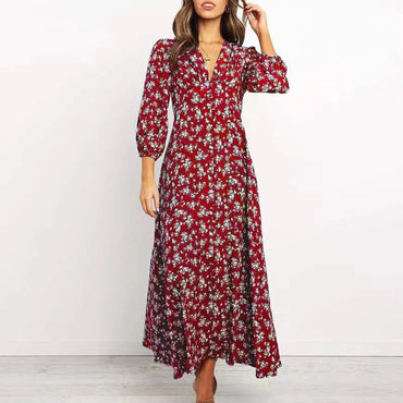 Chloe – Button Front Floral Midi Dress
