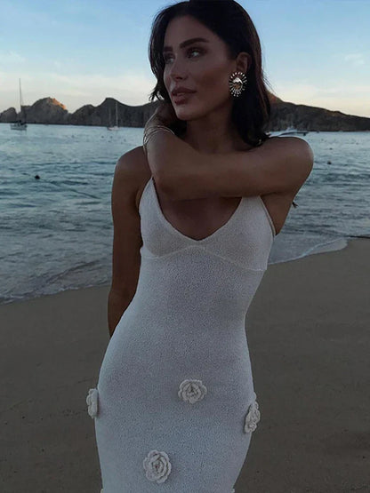 ILONA | LONG HALTER NECK DRESS WITH SLIM STRAPS